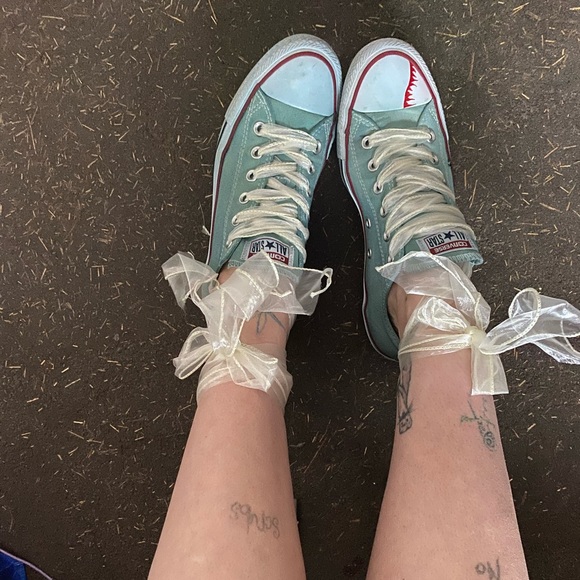 seafoam handdyed & altered/upgraded ballet cons🌷 - Picture 5 of 5